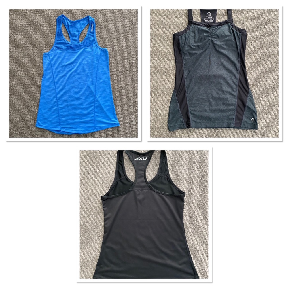 3 tanks included : Reebok/2XU/MPG Small fit